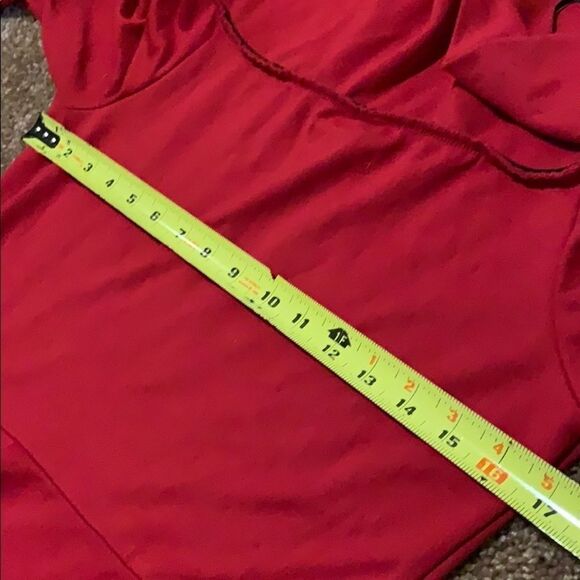 Suzanne Betro fit to flare red off shoulder dress. - Picture 12 of 12